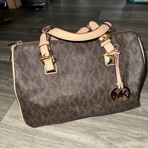 Michael Kors Brown and Tan Satchel